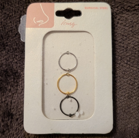Nose Rings (3-pack) Hoop Variety - Picture 2 of 5